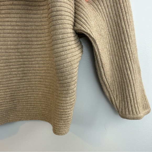 Anthropolgie Kendall Ribbed Cropped Light Brown Cozy Sweater Medium - Picture 8 of 11